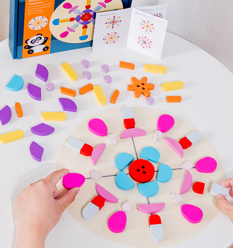 montessori-wooden-creative-puzzle-blocks-Montessori Educational Toy