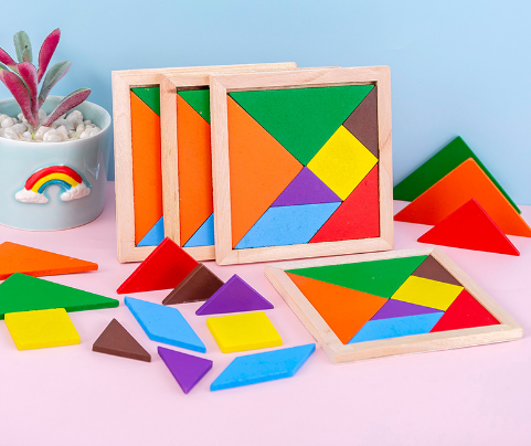 montessori-wooden-tangram-set-Montessori Educational Toy