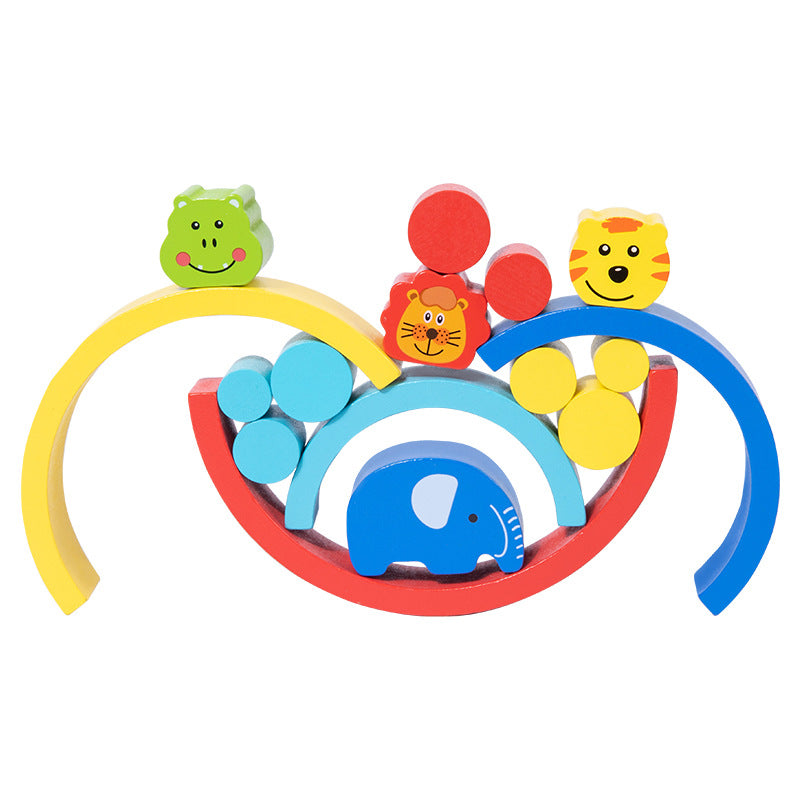montessori-rainbow-animal-balance-blocks-Montessori Educational Toy
