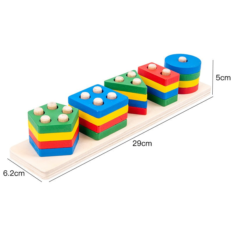 montessori-geometric-shape-matching-blocks-Montessori Educational Toy