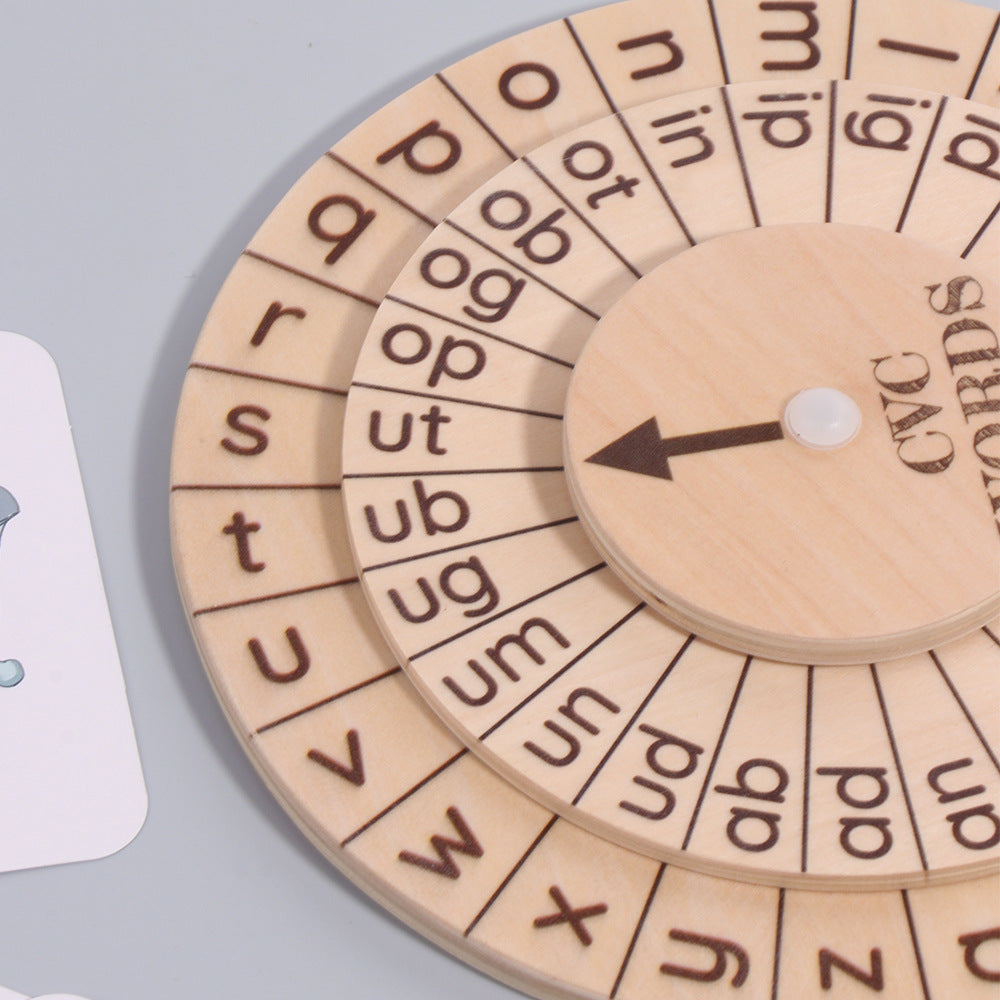 montessori-phonics-spinning-wheel-Montessori Educational Toy