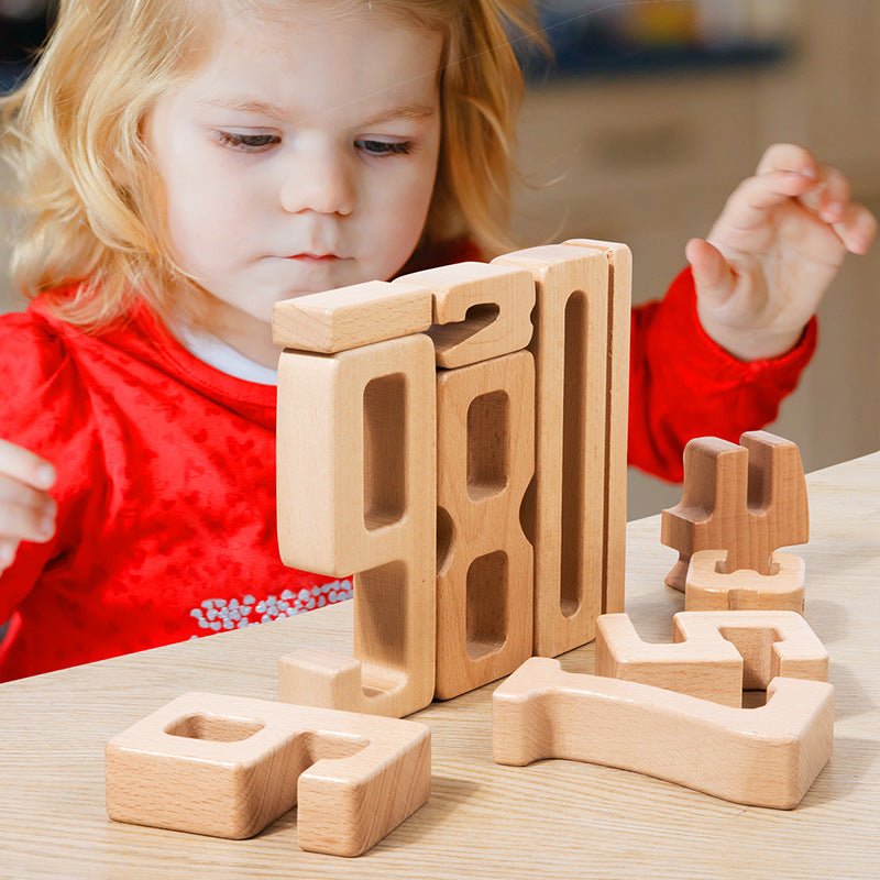 montessori-wooden-number-blocks-Montessori Educational Toy
