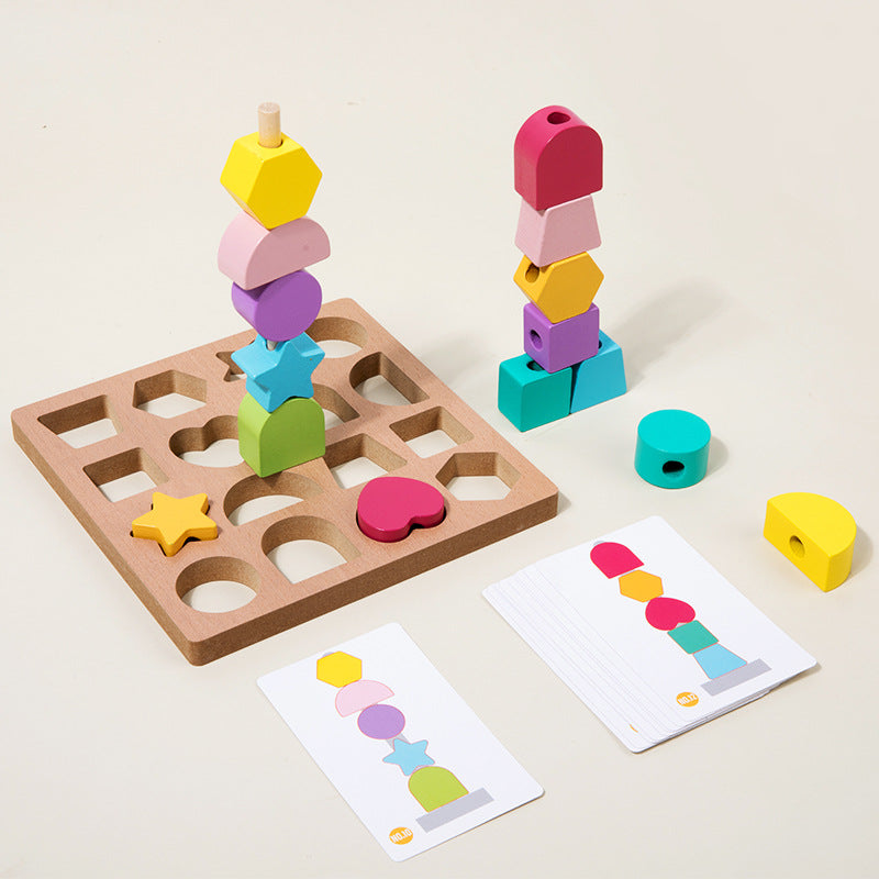 montessori-bead-threading-puzzle-Montessori Educational Toy