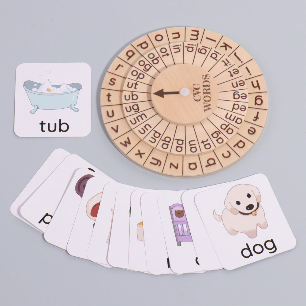 montessori-phonics-spinning-wheel-Montessori Educational Toy