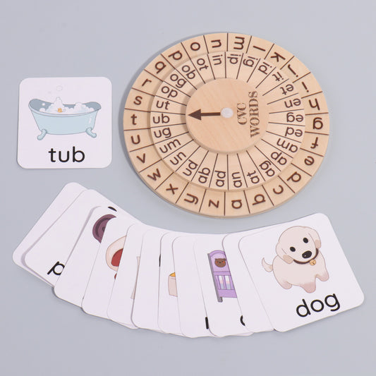 montessori-phonics-spinning-wheel-Montessori Educational Toy