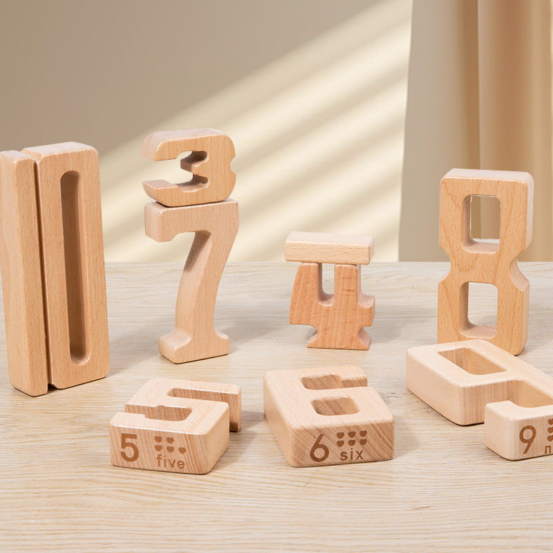 montessori-wooden-number-blocks-Montessori Educational Toy