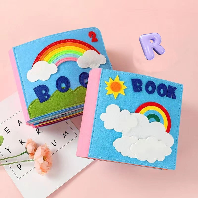 montessori-rainbow-felt-cloth-book-Montessori Educational Toy