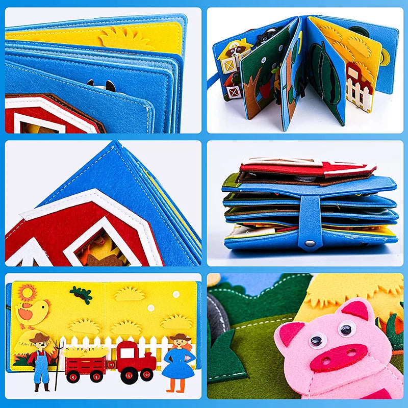 montessori-farm-quiet-book-Montessori Educational Toy