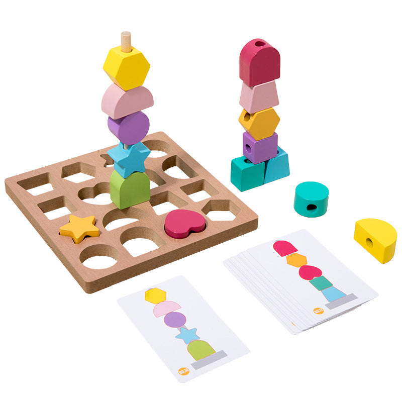montessori-bead-threading-puzzle-Montessori Educational Toy