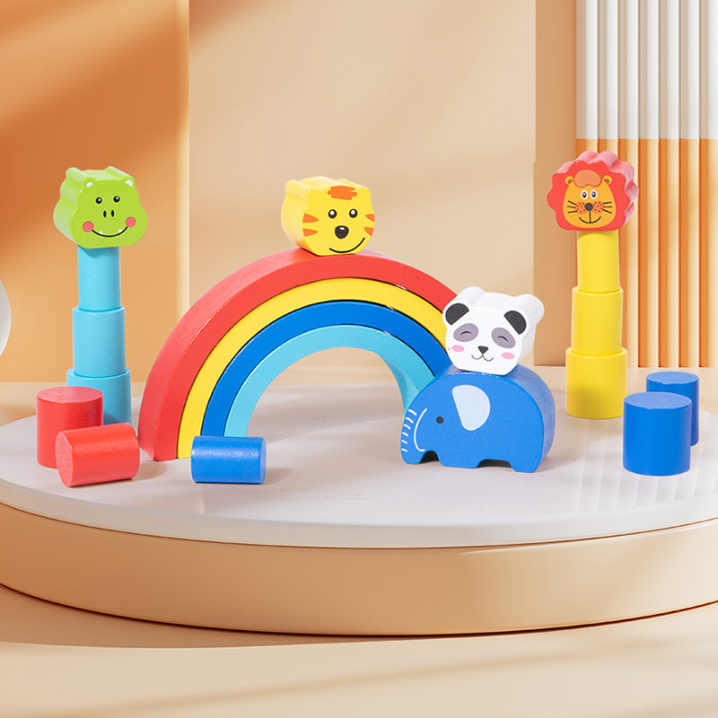 montessori-rainbow-animal-balance-blocks-Montessori Educational Toy