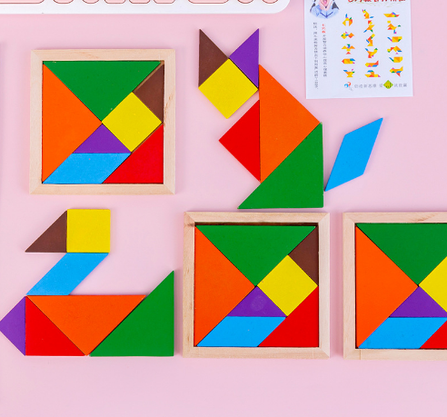 montessori-wooden-tangram-set-Montessori Educational Toy
