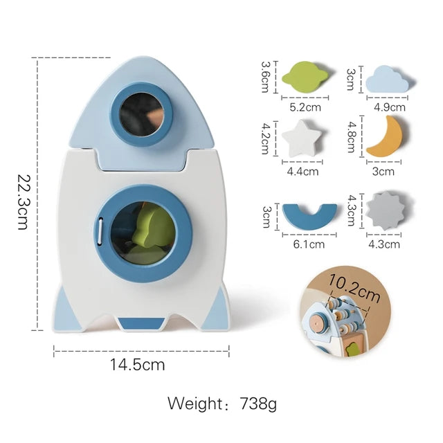 montessori-wooden-rocket-5-in-1-toy-Montessori Educational Toy