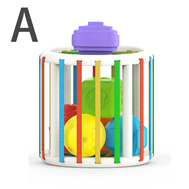 montessori-shape-sorting-cube-Montessori Educational Toy