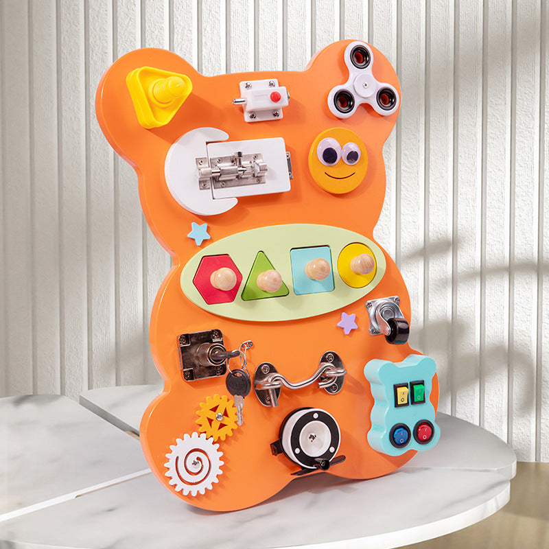 montessori-bear-busy-board-Montessori Educational Toy