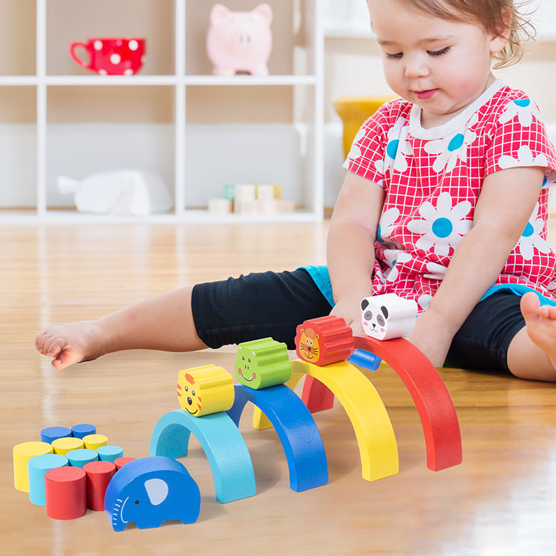 montessori-rainbow-animal-balance-blocks-Montessori Educational Toy