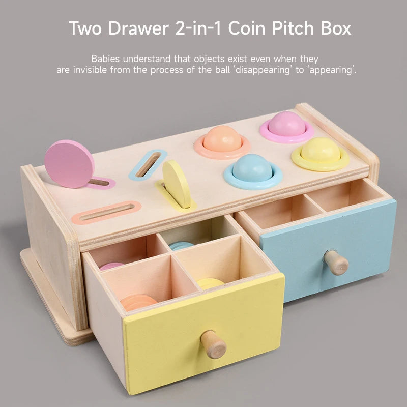 montessori-coin-box-busy-drum-Montessori Educational Toy