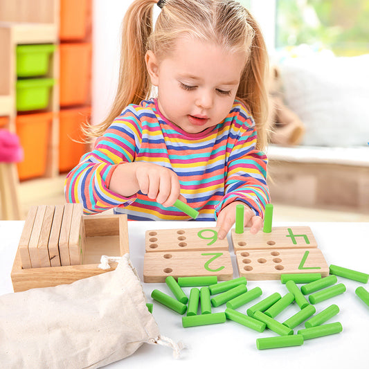 montessori-math-counting-sticks-number-blocks-Montessori Educational Toy