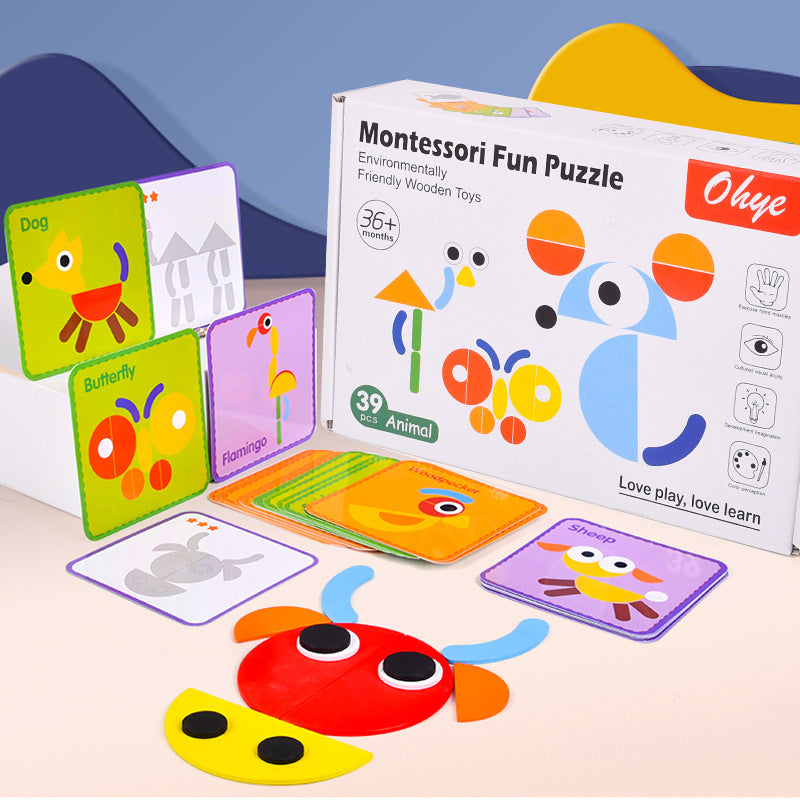 montessori-geometry-puzzle-board-Montessori Educational Toy