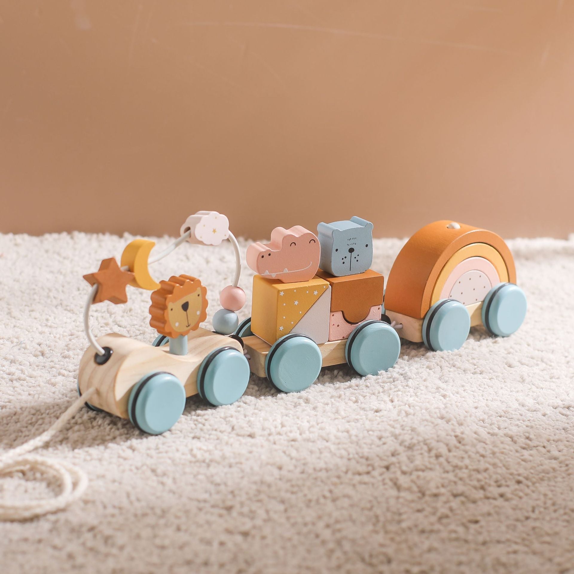 montessori-wooden-train-birthday-toy-Montessori Educational Toy