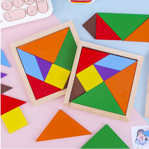 montessori-wooden-tangram-set-Montessori Educational Toy