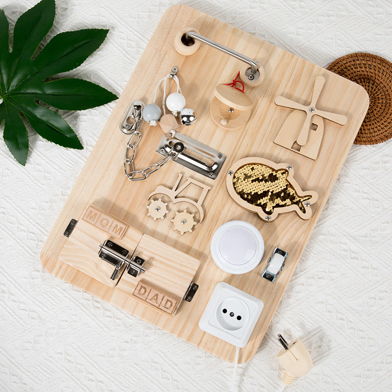 montessori-bear-busy-board-Montessori Educational Toy