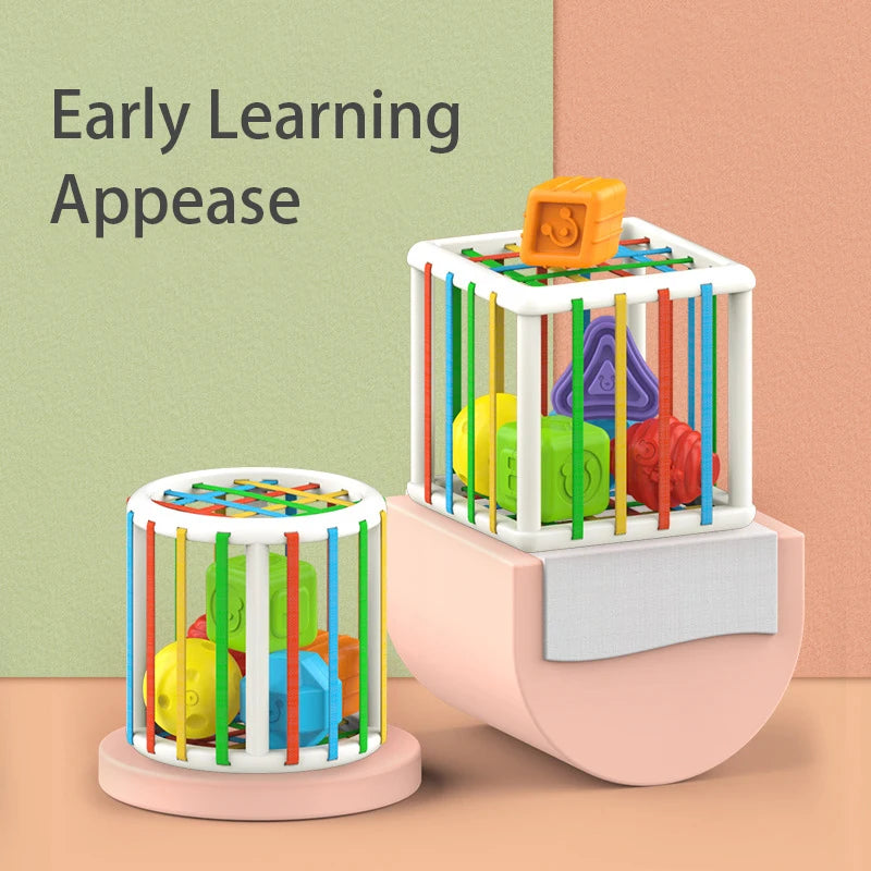 montessori-shape-sorting-cube-Montessori Educational Toy