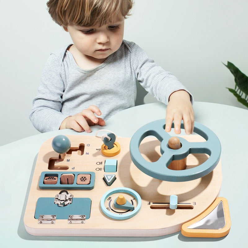 montessori-busy-board-steering-wheel-Montessori Educational Toy