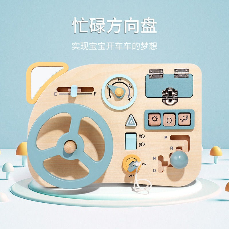 montessori-busy-board-steering-wheel-Montessori Educational Toy