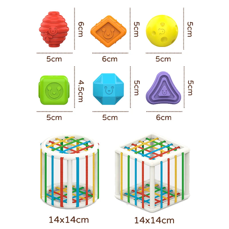 montessori-shape-sorting-cube-Montessori Educational Toy