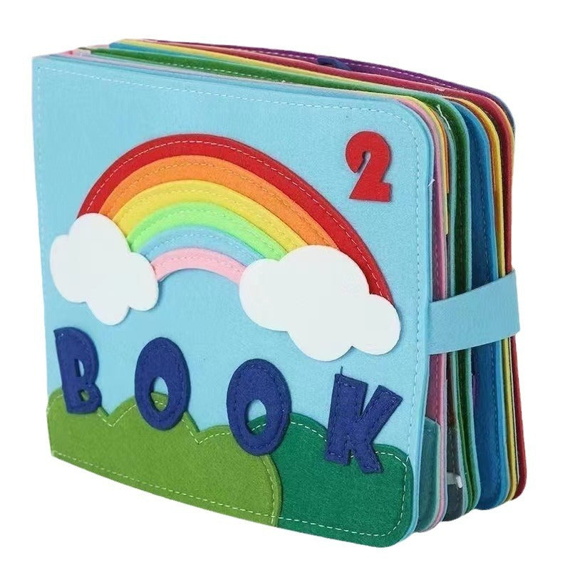 montessori-rainbow-felt-cloth-book-Montessori Educational Toy