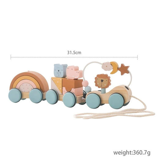 montessori-wooden-train-birthday-toy-Montessori Educational Toy
