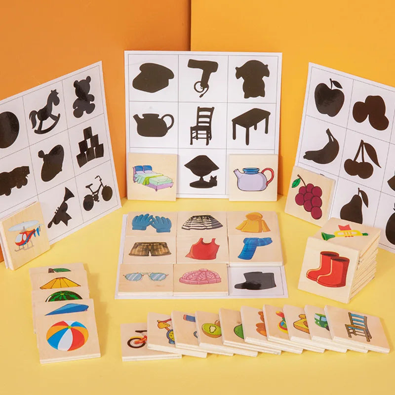montessori-shadow-matching-puzzle-Montessori Educational Toy