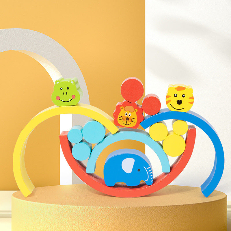 montessori-rainbow-animal-balance-blocks-Montessori Educational Toy