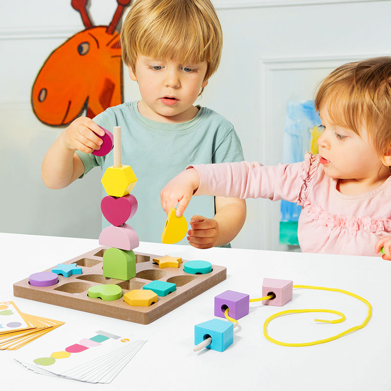 montessori-bead-threading-puzzle-Montessori Educational Toy