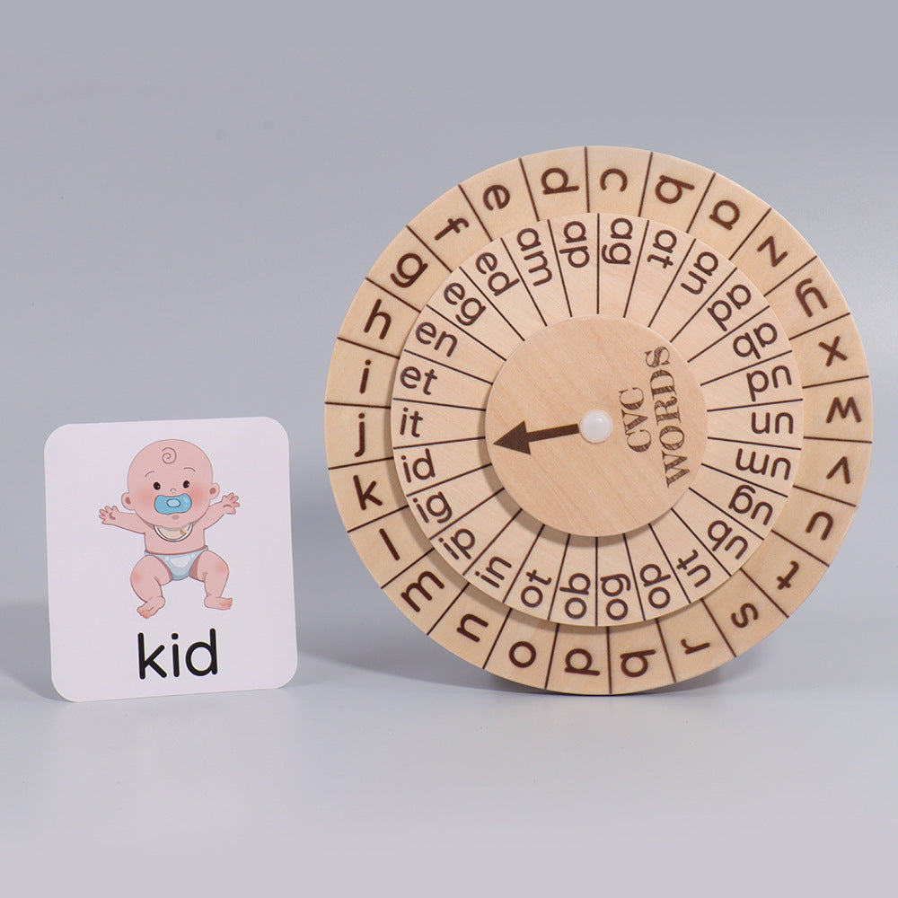 montessori-phonics-spinning-wheel-Montessori Educational Toy