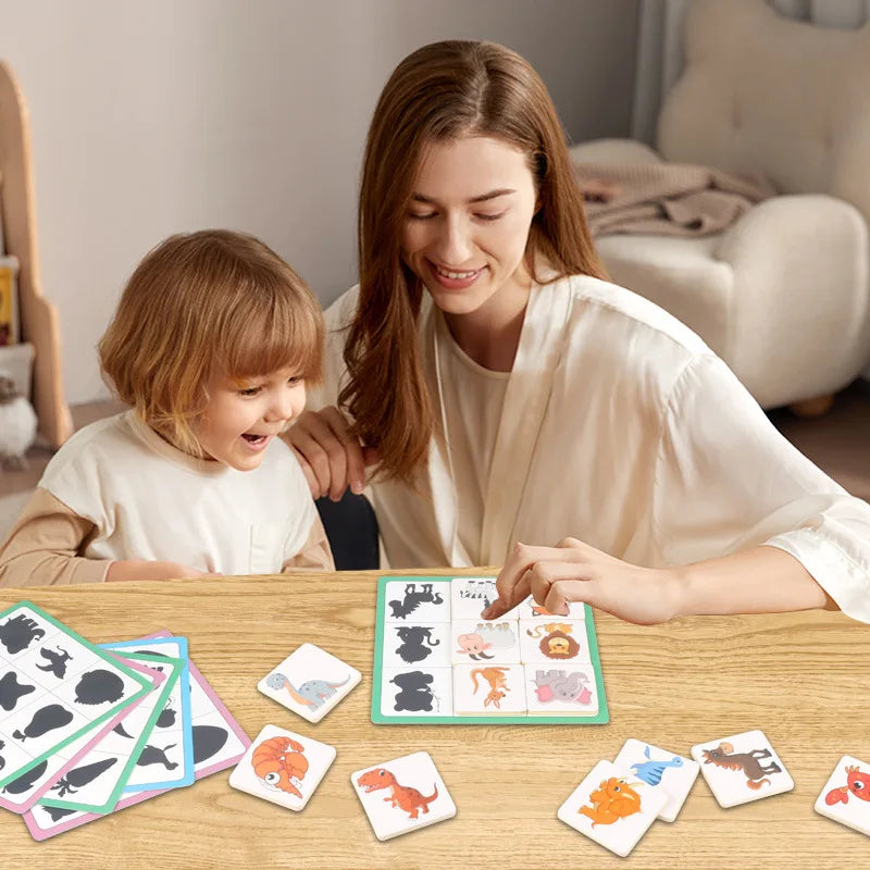 montessori-shadow-matching-puzzle-Montessori Educational Toy