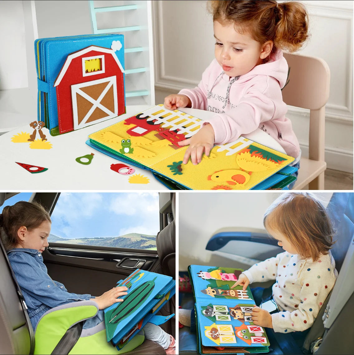 montessori-farm-quiet-book-Montessori Educational Toy