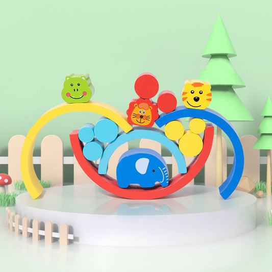montessori-rainbow-animal-balance-blocks-Montessori Educational Toy