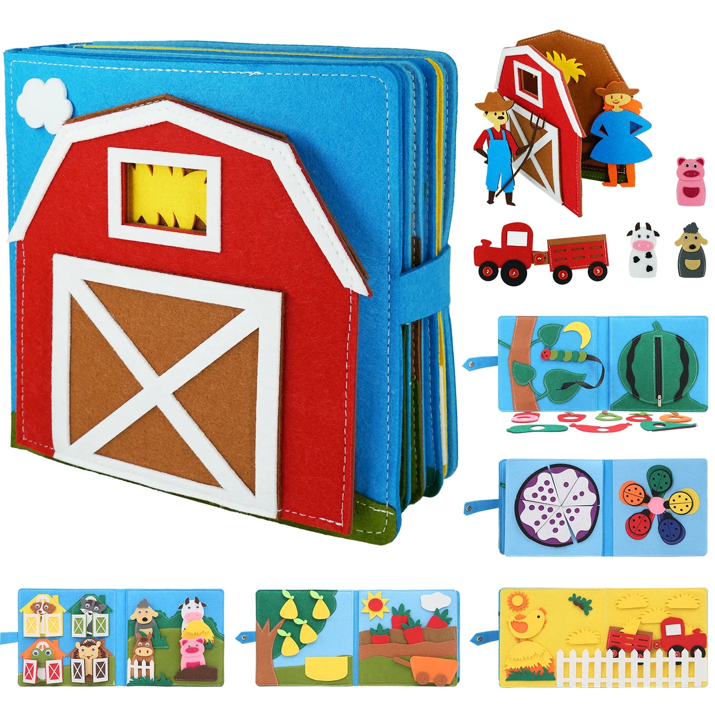 montessori-farm-quiet-book-Montessori Educational Toy