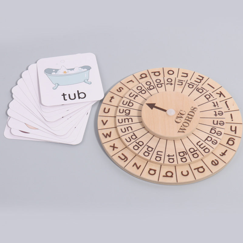 montessori-phonics-spinning-wheel-Montessori Educational Toy