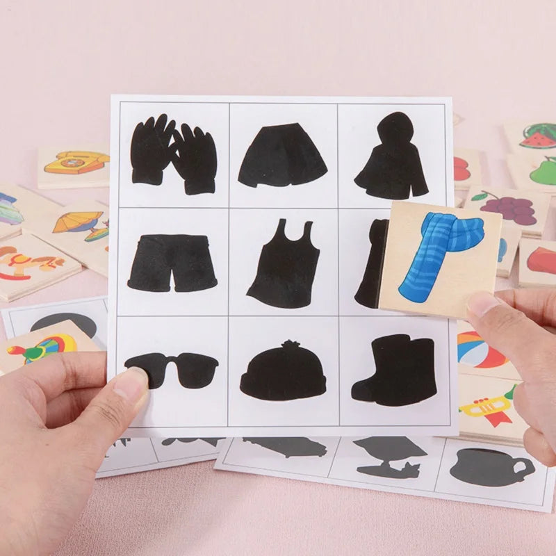 montessori-shadow-matching-puzzle-Montessori Educational Toy